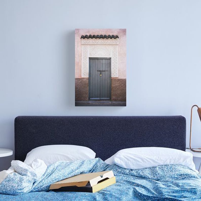 Gray Moroccan Door Travel Photograph Morocco Art Print Neutral Boho Home Decor image 2