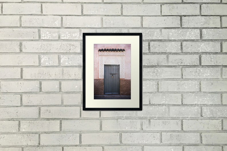 Gray Moroccan Door Travel Photograph Morocco Art Print Neutral Boho Home Decor image 4