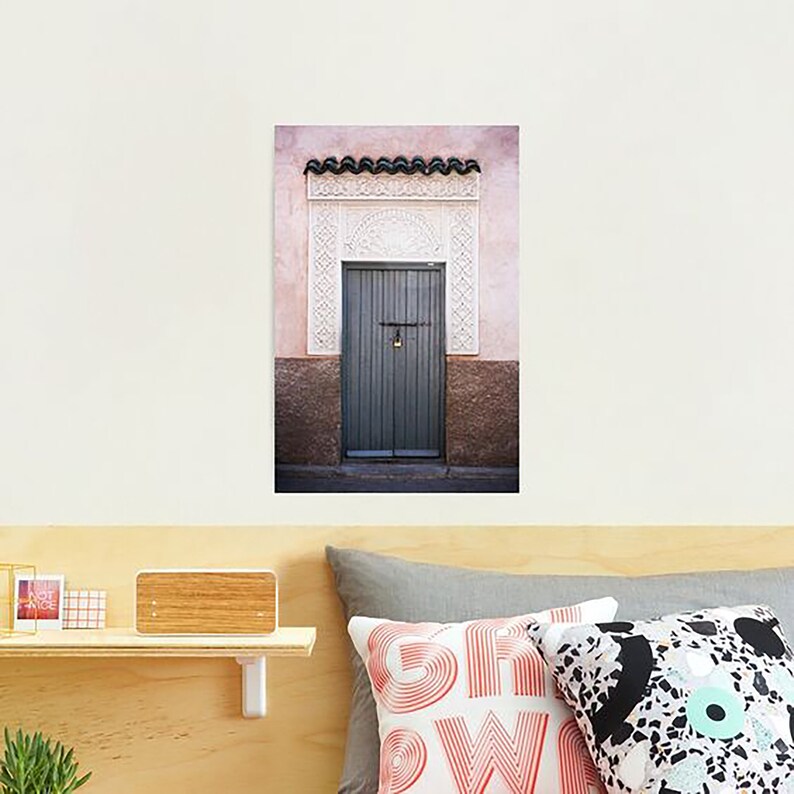 Gray Moroccan Door Travel Photograph Morocco Art Print Neutral Boho Home Decor image 6