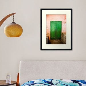 Kelly Green Moroccan Door Marrakesh Travel Photograph Wanderlust Art Print Bohemian Home Decor image 3