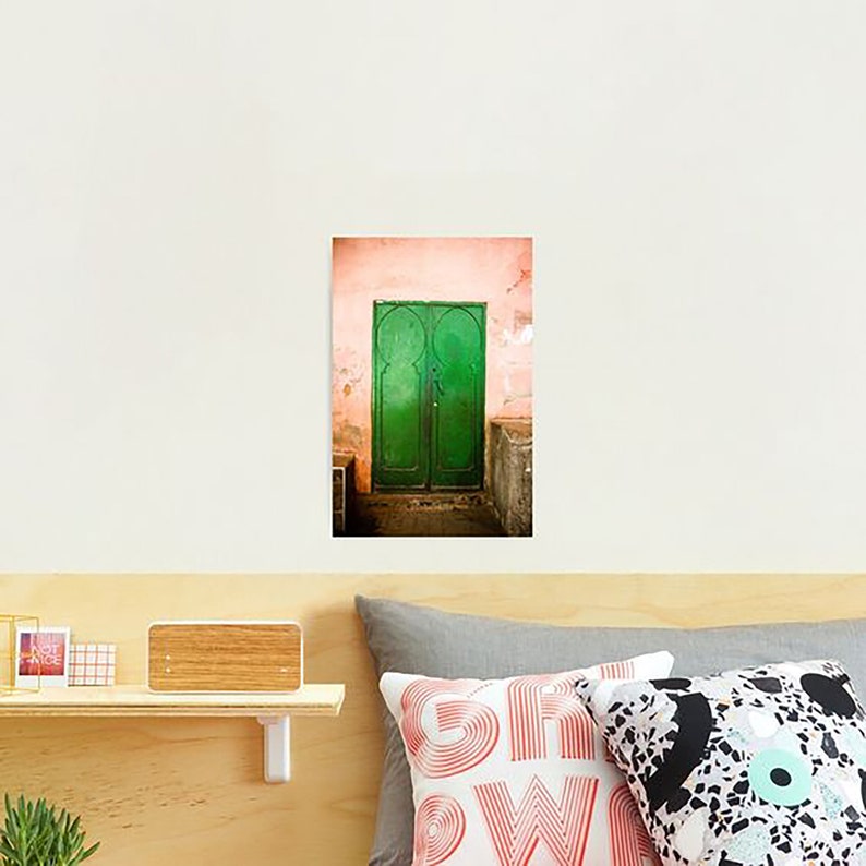 Kelly Green Moroccan Door Marrakesh Travel Photograph Wanderlust Art Print Bohemian Home Decor image 8