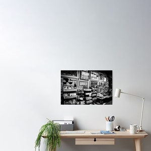 Greek Bookstore Photograph Black and White Art Book Lovers Art Print Library Decor image 5