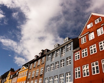 Kopenhagen Fotografie - Warme Töne Danish Building and Houses - Denmark Travel Print