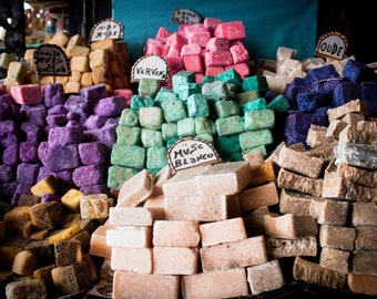 Colorful Handmade Soap Bars - Moroccan Bazaar Photograph - Travel Art Print - Bathroom Decor