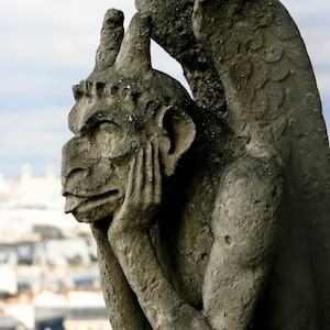 Le Stryge Gargoyle Photograph: Notre Dame Cathedral Gothic Art Print