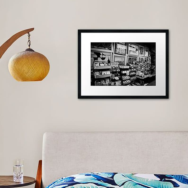 Greek Bookstore Photograph Black and White Art Book Lovers Art Print Library Decor image 4