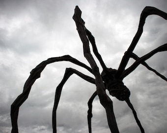 Black and White Photograph - Large Metal Spider in Ottawa - Dramatic Wall Art