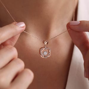 Sterling Silver Rose Gold Heart Necklace, Plated Double Heart Necklace, Handmade Necklace, Rose Gold Necklace, Gift for Him, Christmas
