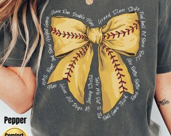Coquette Softball Mom Shirt, Softball shirt, Gameday shirt, Softball team shirt, Comfort Colors Bow T-Shirt, Softball mama Softball tee