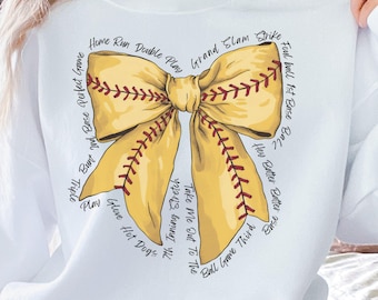 Coquette Softball Sweatshirt, Coquette Softball shirt, Softball Shirt, Softball Bow Shirt, Softball Mom Shirt, Game Day Shirt, Sports Gift