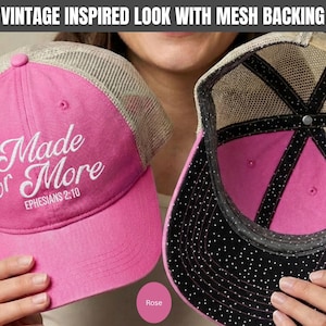 Made for More Hat, Christian Hat for Women, Faith Baseball Cap, Inspirational Gift, Vintage Mesh Hat, Trucker hat for women, Her Tess Hat image 14