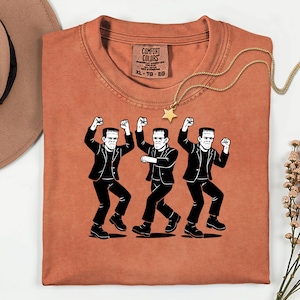 Dancing Frankenstein Halloween Shirt: Funny Spooky Season Tee