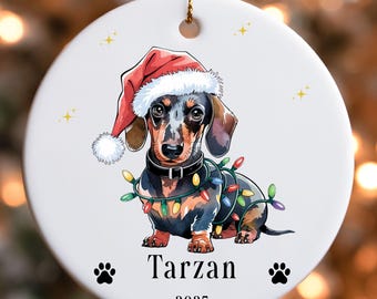 Dachshund Christmas Ornament Personalized - Dachshund gift - Weiner dog gifts