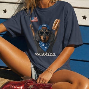 Patriotic Dachshund Shirt, 4th of July Shirt, Funny Weenie Dog Shirt, Doxie lover, Independence Day Shirt, Dog Lover Gift, Patriotic Shirt image 4