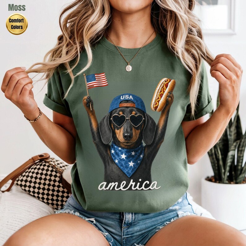 Patriotic Dachshund Shirt, 4th of July Shirt, Funny Weenie Dog Shirt, Doxie lover, Independence Day Shirt, Dog Lover Gift, Patriotic Shirt image 16
