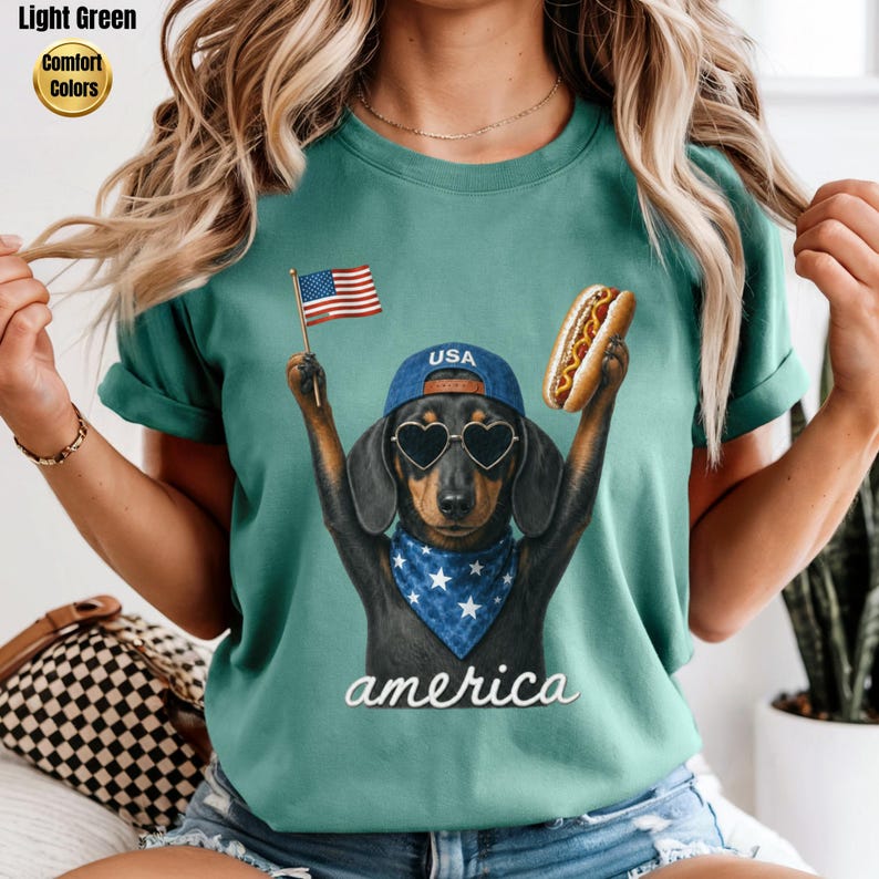 Patriotic Dachshund Shirt, 4th of July Shirt, Funny Weenie Dog Shirt, Doxie lover, Independence Day Shirt, Dog Lover Gift, Patriotic Shirt image 17