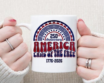 America 250th Anniversary Mug - 250 years - Patriotic Gift - red white and blue - USA 1776-2026