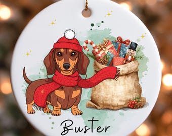 Personalized Dachshund Ornament - Dachshund Lover Gift For Dachshund Mom - Doxie Christmas Gift - Weiner dog gifts