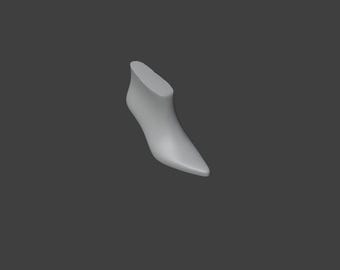 May include: A white shoe form for making custom shoes.
