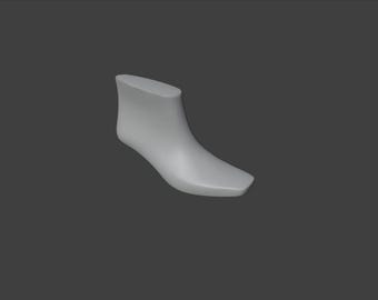 May include: A white shoe form for making custom shoes.