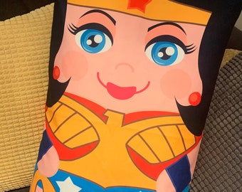 Retro Wonder Lady 'Hero Hugger' Decorative Pillowcase Custom Design
