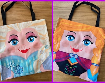 Frozen Ana and Elsa  'Hero Hugger' Double sided Tote Bag Custom Design