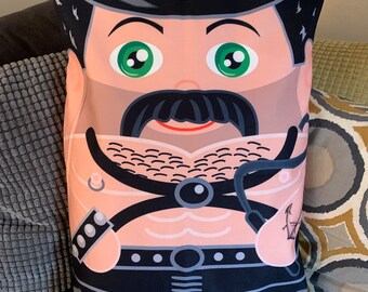 Leather Man (no 2) LGBT &#39;Hero Hugger&#39; Decorative Pillowcase Custom Design Gay Interest