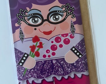 Dame Edna A5 Greeting Card with envelope