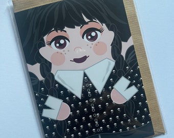 Wednesday Addams A5 Greeting Card with envelope