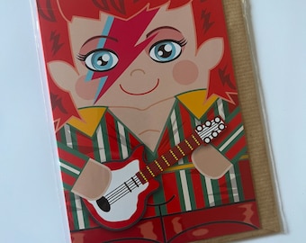 David Bowie Ziggy Stardust A5 Greeting Card with envelope