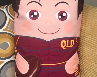 Queensland The Maroons  &#39;Hero Hugger&#39; PILLOWCASE Toy Custom Design State of Origin