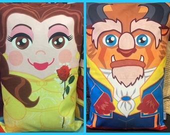 Belle and The Beast Double Sided 'Hero Hugger' Decorative Pillowcase Custom Design Super Hero