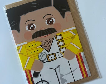 Freddie Mercury Iconic A5 Greeting Card with envelope LGBT