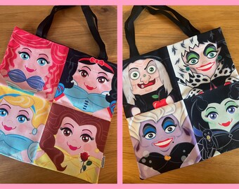 Disney Princesses and Villains 'Hero Hugger' Tote Bag Custom Design