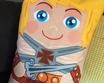 Funda de almohada decorativa "Abrazador de héroes" de He-Man, diseño personalizado.