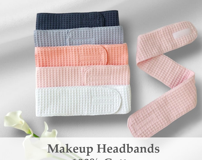 Spa Headband, Makeup Headband, Skincare Hair Wrap, Face Wash Band, Beauty Gift for Her, 100% Cotton, Soft Spa Accessory