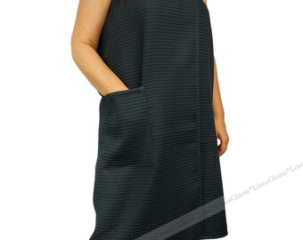 Cotton Waffle Spa Towel Wrap, Velcro Closure, Pocket