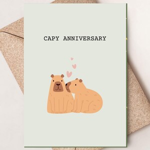 Capybara Anniversary Card, Capy Anniversary Card, Punny Capybara Anniversary Card