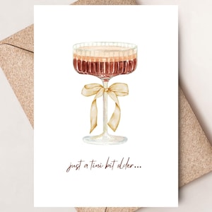 Carte d'anniversaire Punny Martini, Just a Tini Bit Older, carte d'anniversaire pour elle