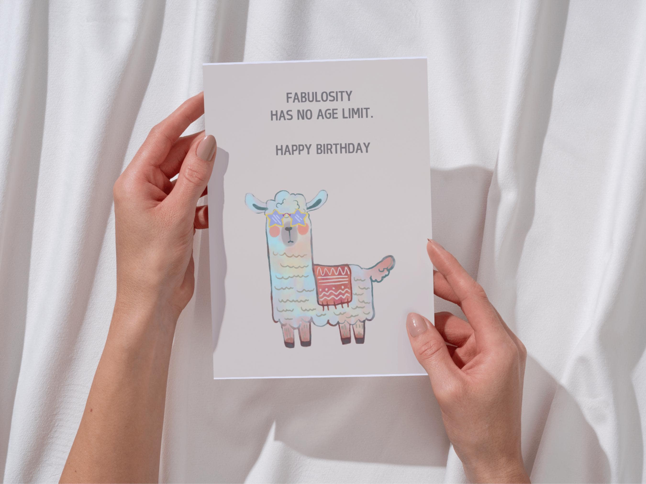 Printable Funny Llama Birthday Card, Fabulosity Has No Age Limit ...