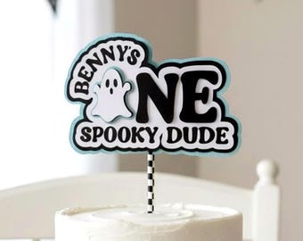 One Spooky Dude Cake Topper, Ghost 1st Birthday Party Decoration