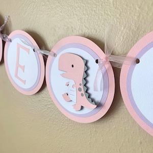 Girl Dinosaur Party Banner, Dinosaur Baby Shower Decoration, Pink Dinosaur Birthday Sign