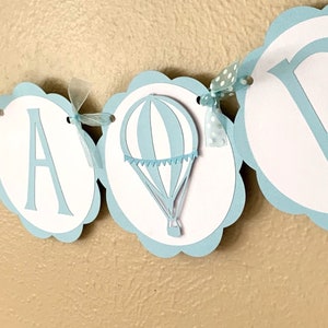 Hot Air Balloon Baby Shower Banner, Up Up and Away Birthday Party Decoration, Time Flies 1st Birthday image 1