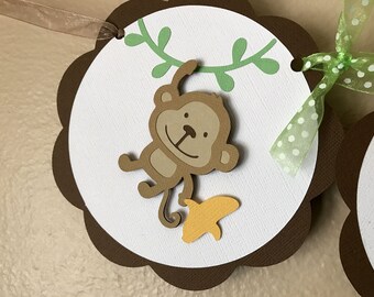 Personalised Monkey Birthday Banner For Children's Party - 2 X Paper Decorations