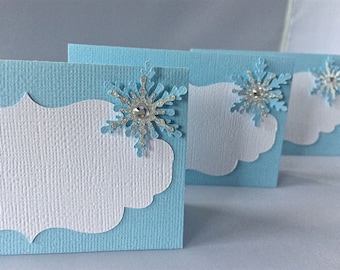 Snowflake Food Tent Cards, Winter Onederland Party Place Cards, Winter Wonderland Buffet Card, Frozen Birthday Decor, Winter Baby Shower