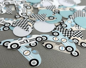 Race Car Confetti, Fast One Party, Two Fast Birthday Decoration, Blue Racing Table Scatter, Need Four Speed