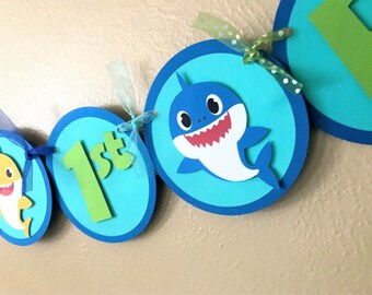 Baby Shark Photo Banner Shark 1st Year Photo Banner Baby Etsy