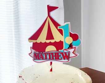 Circus Cake Topper, Carnival Birthay Party Decoration, Circus Smash Cake Topper