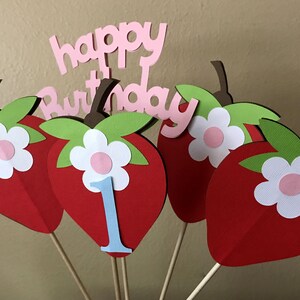 Strawberry Centerpiece, Berry Sweet First Birthday Party Decoration,  Shortcake Baby Shower