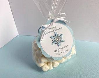 Personalized Snowflake Favor Tags,Winter Onederland Party Thank You Tags,Winter Shower Goodie Bag Tags,Frozen Party Tags